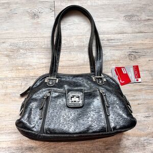 Rosetti Y2K Shoulder Bag Black Faux Leather Purse NWT 2000s Handbag Hobo Glam